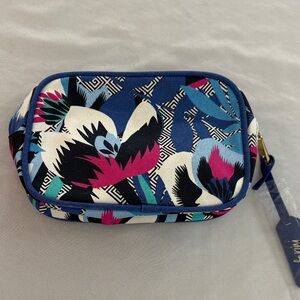 Estee Lauder Floral Printed Blue Cosmetic Pouch